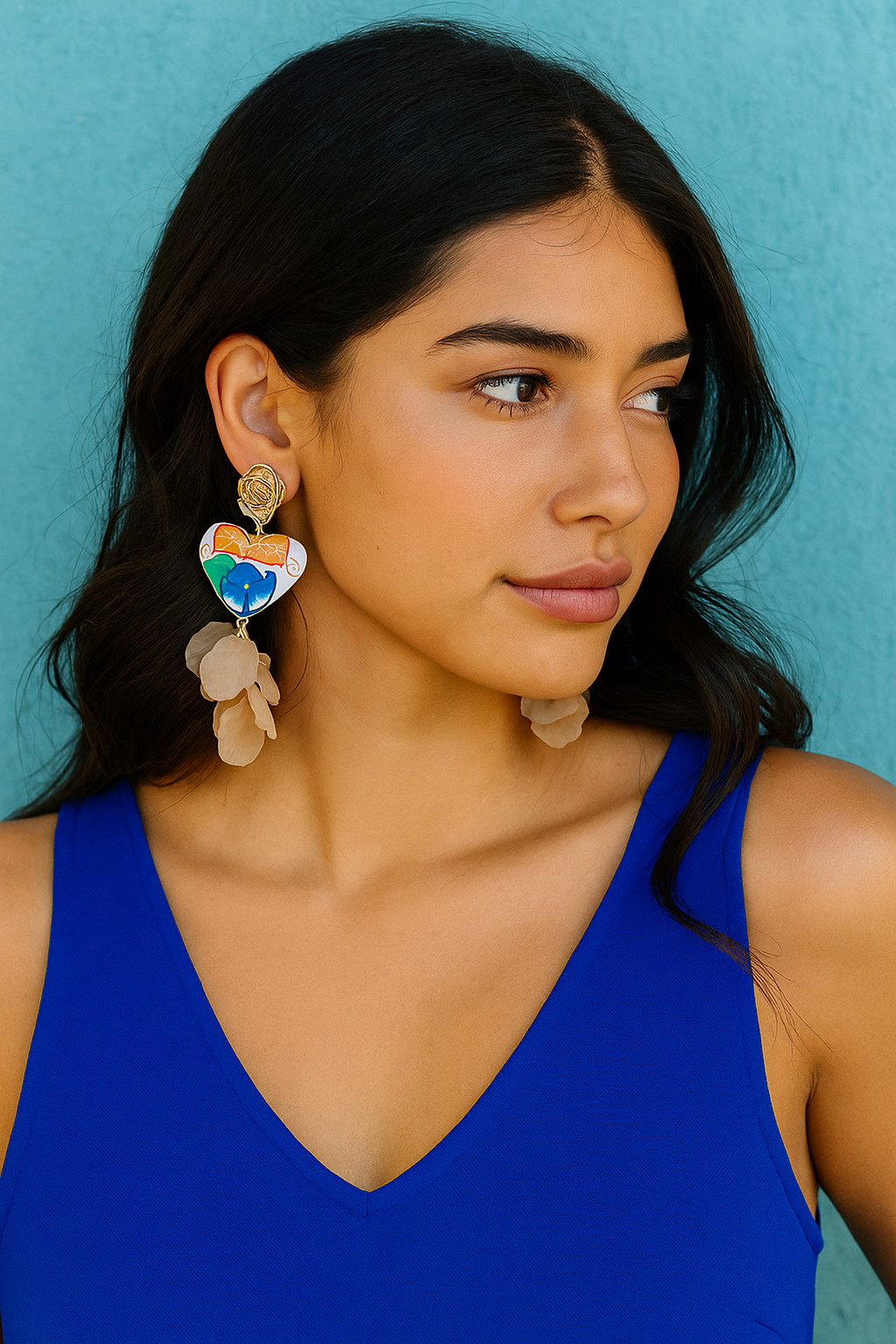 Arestes corazones blancos / White heart earrings