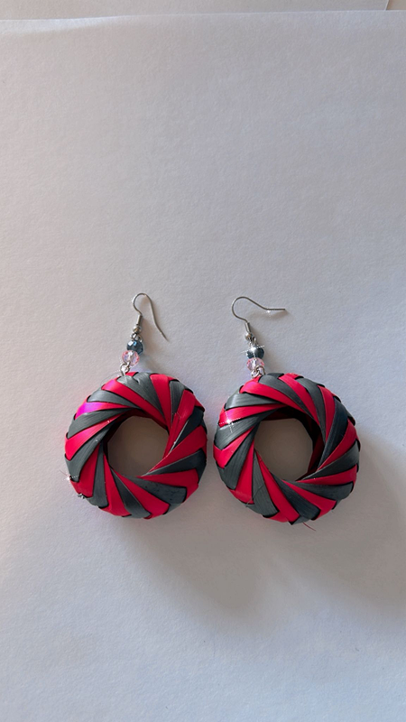 Aretes de palma círculos / Woven palm circle earrings