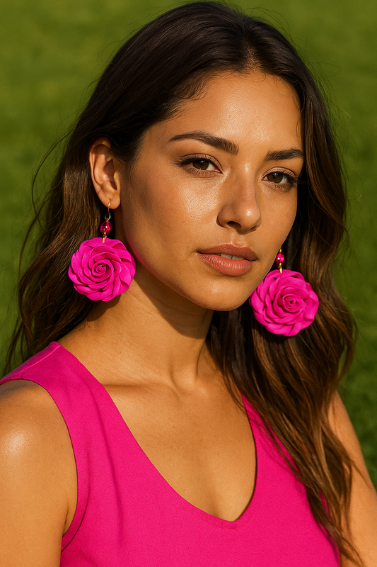 Aretes Rosas grandes / Large rose earrings